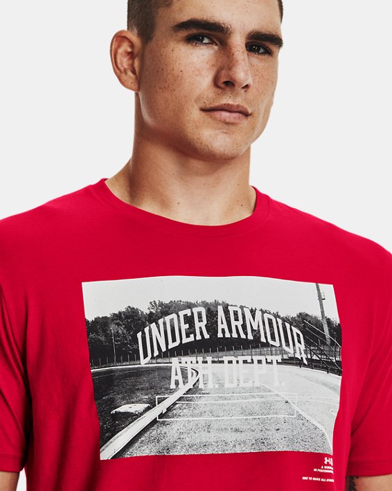 T-shirt à manches courtes UA Athletic Department pour homme, Red, pdpMainDesktop image number 3